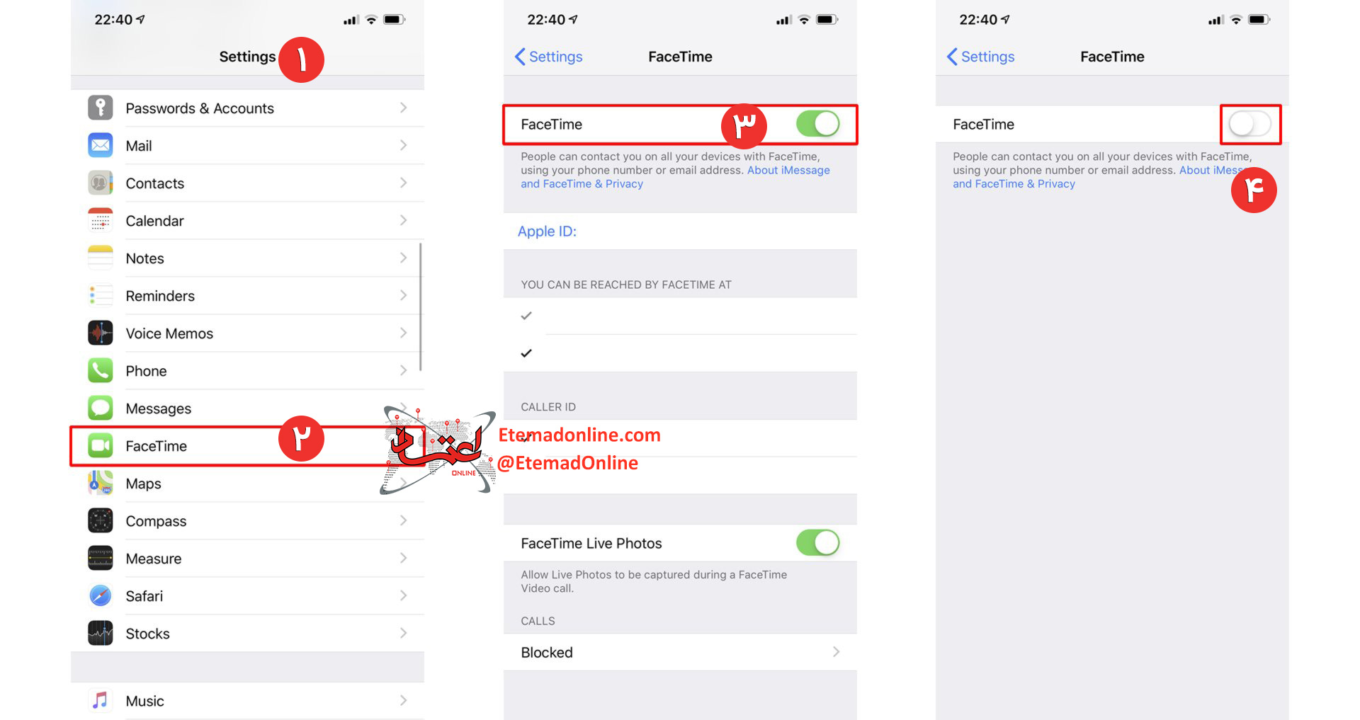 فیس تام اپل آیفون