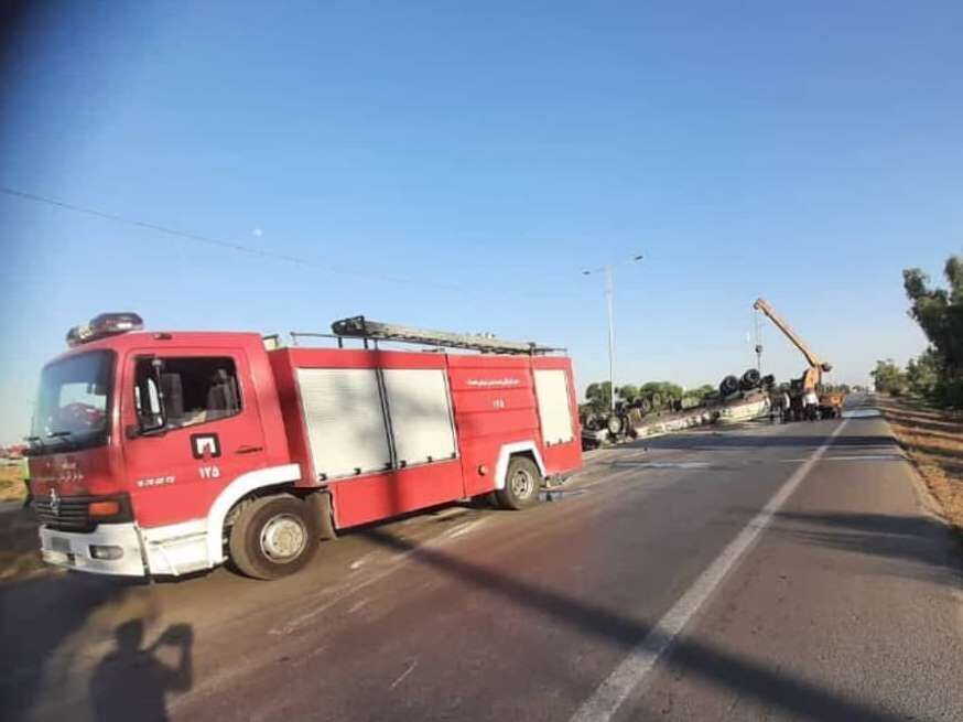 واژگونی تانکر سوخت و فوت راننده در محور اندیمشک
