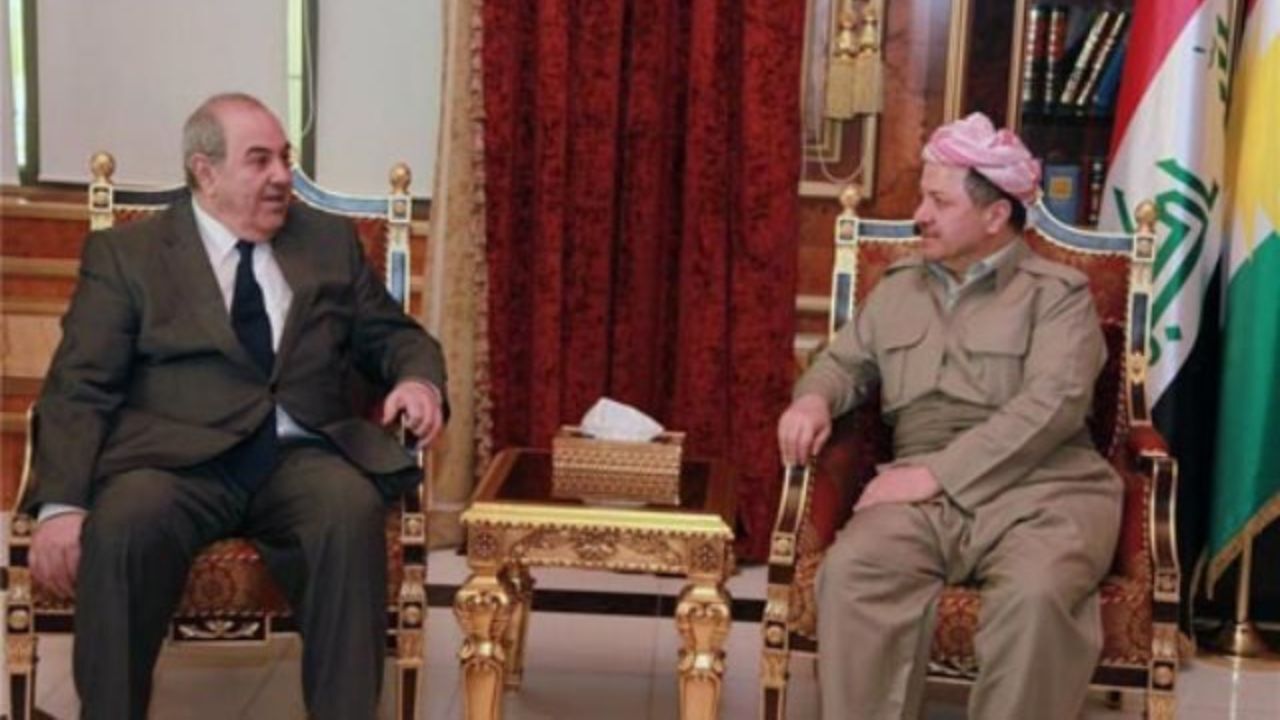 دیدار مسعود بارزانی و ایاد علاوی درباره معادلات سیاسی جدید