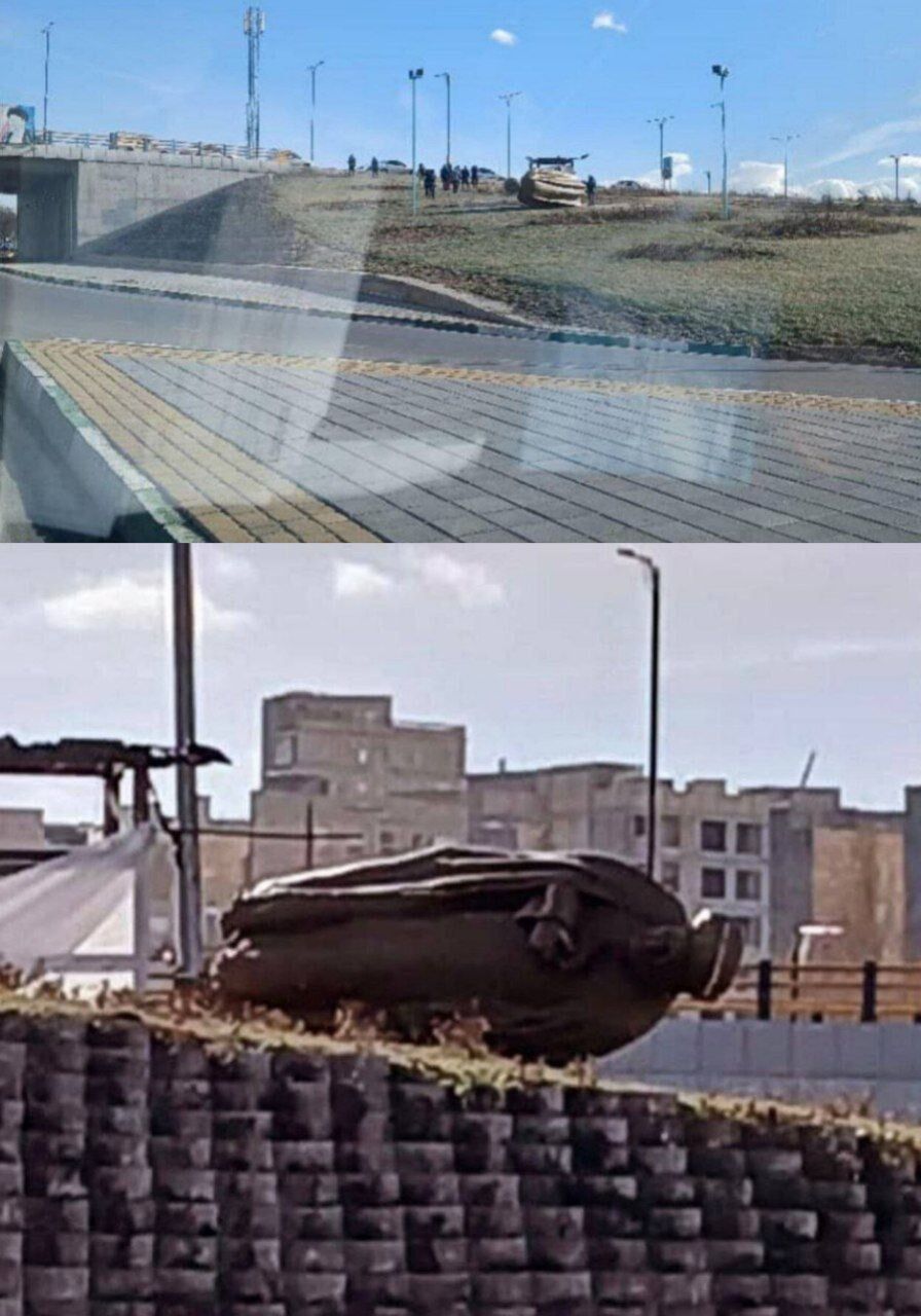 چرا مجسمه رئیسی در اردبیل سقوط کرد؟ + عکس