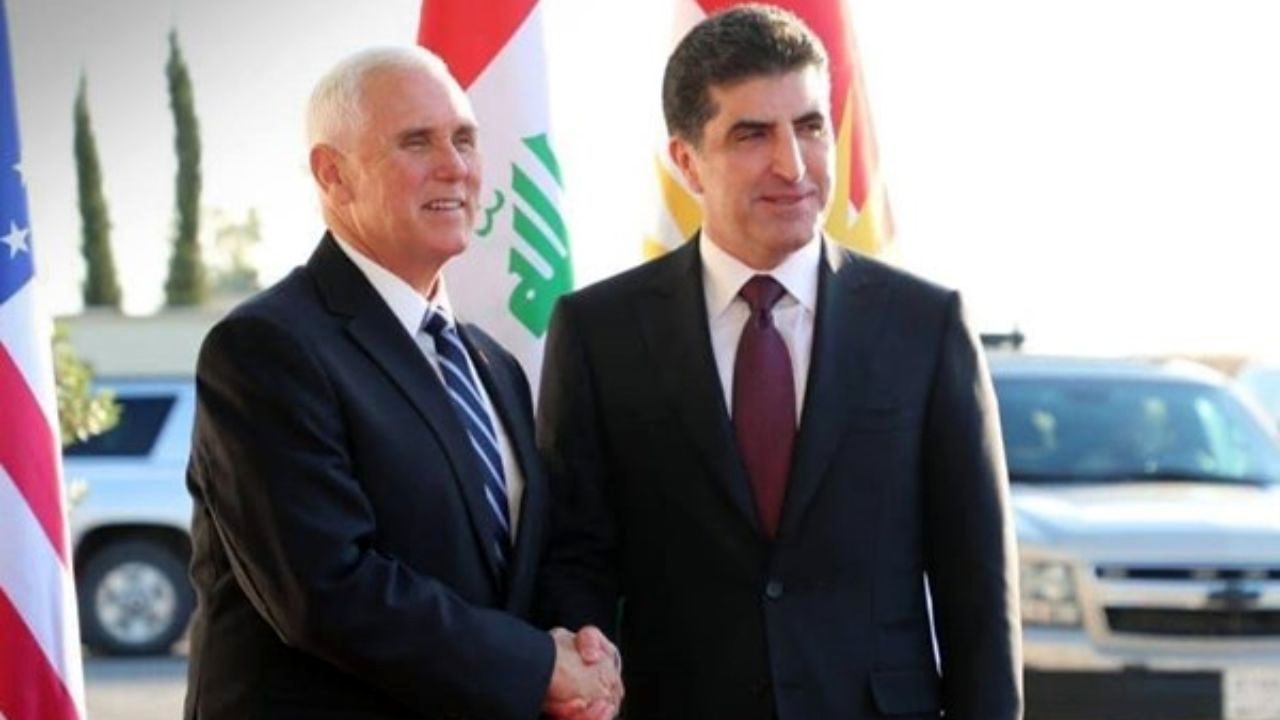دیدار مایک پنس با بارزانی در اربیل