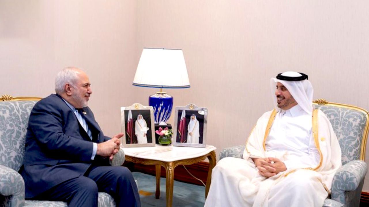«ظریف» با نخست‌وزیر قطر دیدار کرد