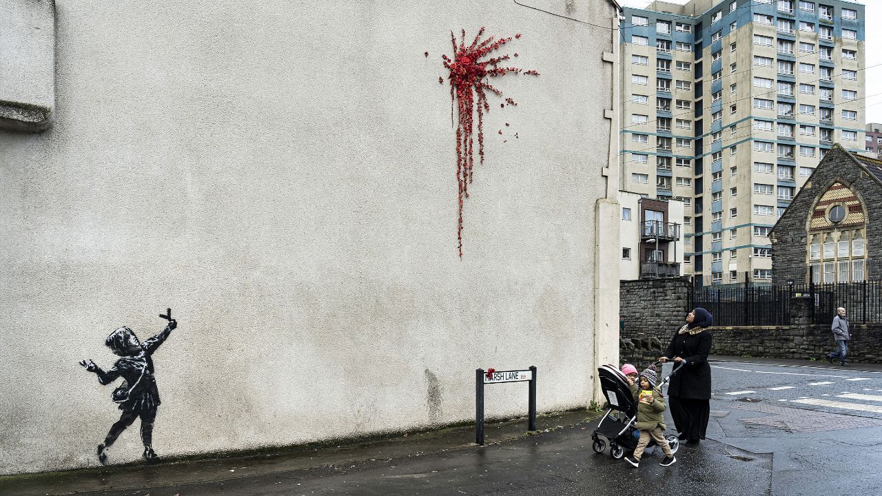 اثر جدید بنکسی در روز ولنتاین+عکس