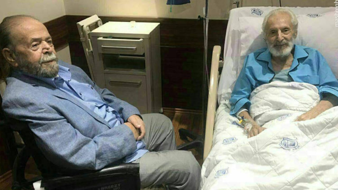 عیادت محمدعلی کشاورز از جمشید مشایخی در بیمارستان + ویدئو