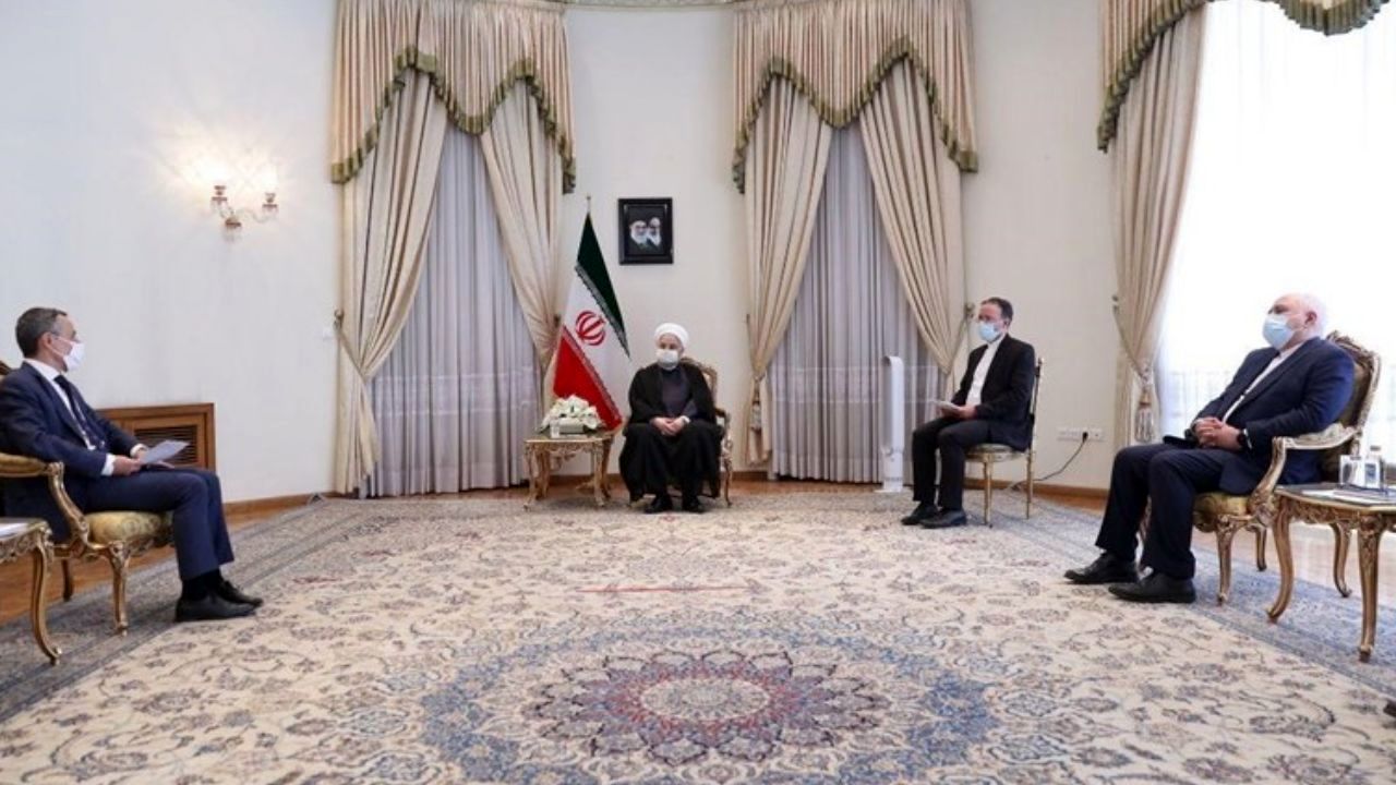 حضور معنی‌دار ظریف در دیدار روحانی با وزیرخارجه سوئیس