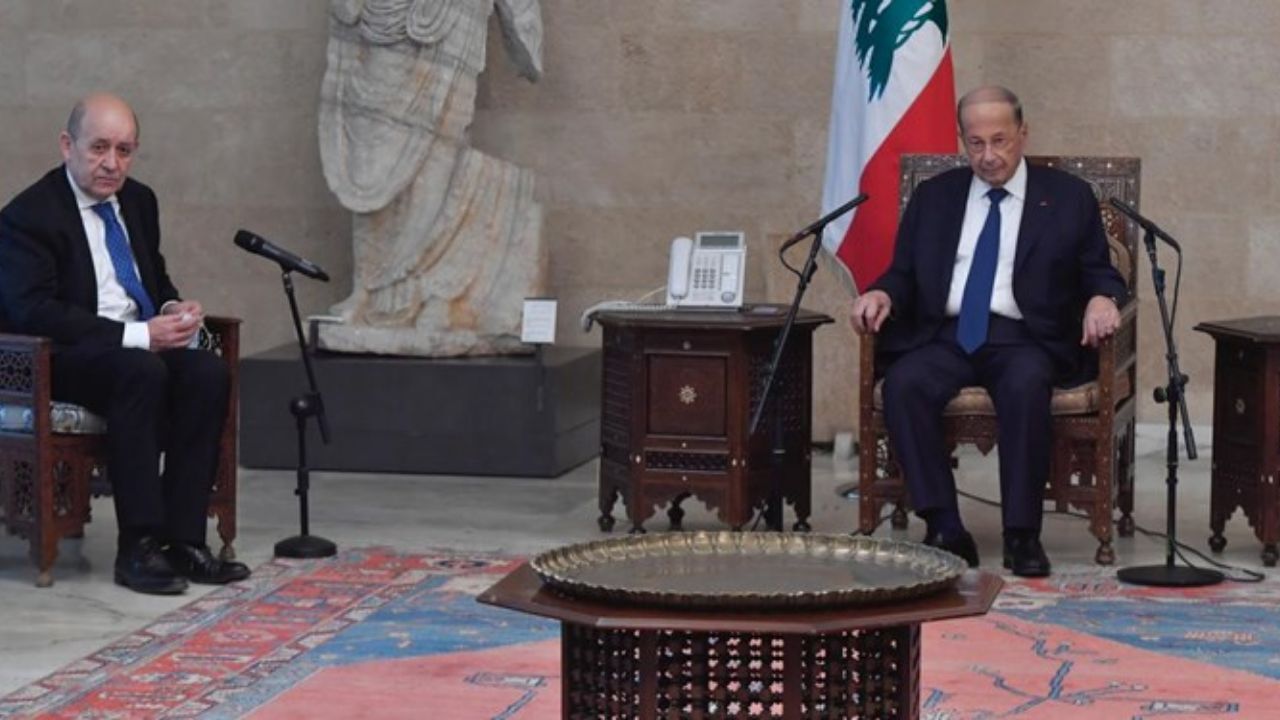 وزیر خارجه فرانسه با رئیس‌جمهور لبنان دیدار کرد