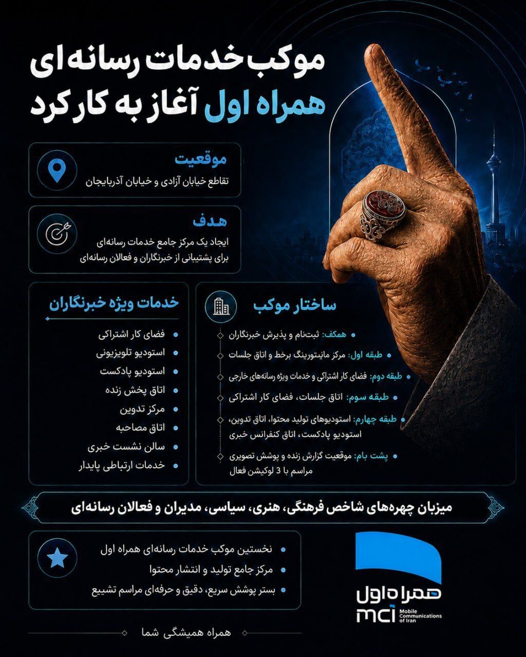 قلب رسانه‌ای مراسم تشییع رهبر شهید انقلاب در موکب همراه اول
