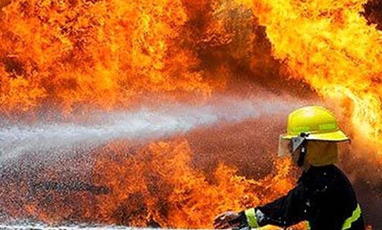 آتش‌سوزی گسترده در شهرک فرش آران و بیدگل