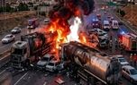 تصادف و انفجار تانکر سوخت در محور سنندج ـ همدان؛ ۱۱ نفر جان باختند